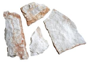 Pietra Di Trani Scorza 1-2 Cm Opera Incerta Retrosegata Bianca/Gialla Bancale Da 25 Mq
