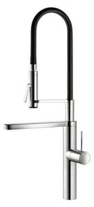 KWC Ono Highflex 2, miscelatore per lavabo, acciaio inox, alta pressione