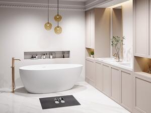 Vasca da bagno ovale freestanding - 160 x 82 x 58 cm - Acrilico - Bianco opaco - 245 L - APULIA