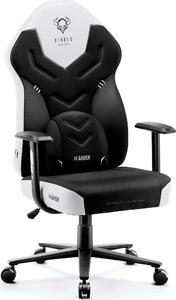 Diablo X-Gamer 2.0 Gaming Chair Sedia da ufficio Rivestimento in tessuto Design ergonomico Cuscino lombare Nero e Bianco
