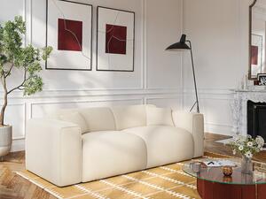 Divano letto 4 posti express in velluto a coste beige Letto 160 cm Materasso 16 cm con memory foam - POGNIA