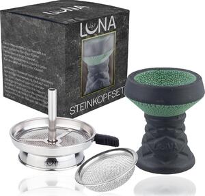 Set Steinkopf con cappuccio per camino verde - incl. guarnizione e filtro superiore, accessorio universale