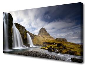 Quadro su tela Paesaggio di montagna della cascata 100x50 cm