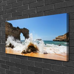 Quadro su tela Paesaggio delle onde del mare della spiaggia 100x50 cm