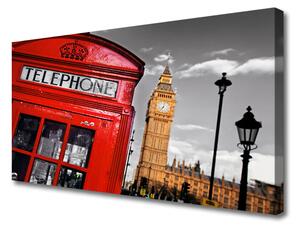 Quadro su tela Cabina telefonica di Londra 100x50 cm