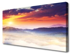 Quadro su tela Montagna, sole, paesaggio 100x50 cm