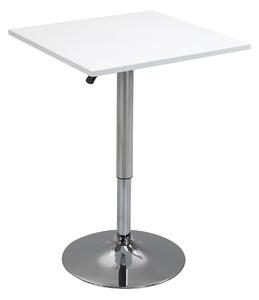 HOMCOM Tavolo da Bar Regolabile in Altezza, Piano Girevole a 360°, Piedi Antigraffio, Base in Metallo Stabile, Bianco | Aosom Italy