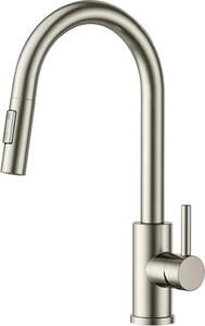 FORIOUS Rubinetto da cucina ad arco alto con doccetta estraibile - acciaio inox