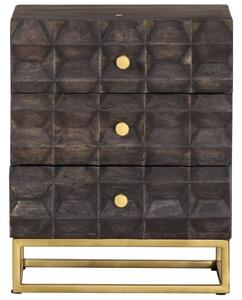 VidaXL Comodino nero 40x30x50 cm Legno massello di mango