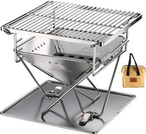 Barbecue a legna portatile 3 in 1 e pozzo per il fuoco 245 cm con borsa di trasporto X-MINI-PRO - CAMPINGMOON