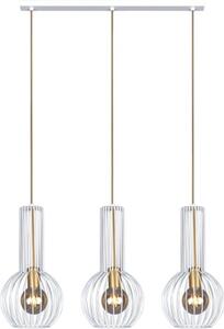 Lampadario ARVI bianco e oro 3xE27x60W in metallo, dimensioni: 110x75x20 cm, IP20, Kaja
