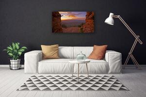 Quadro stampa su tela Roccia, nuvole, cielo, paesaggio 100x50 cm