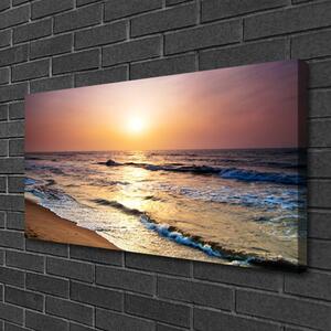 Quadro su tela Paesaggio del sole della spiaggia del mare 100x50 cm