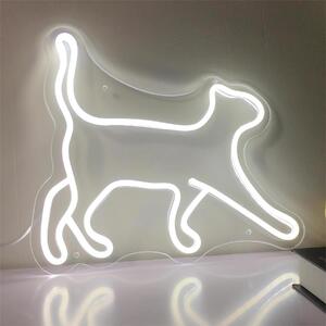 Luce LED NEON, applique decorativa, gatto che corre, luce bianca, circa 40 x 37,5 x 2 cm