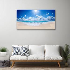 Quadro su tela Paesaggio del sole del mare della spiaggia 100x50 cm