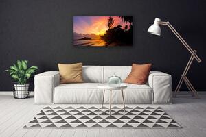 Foto quadro su tela Mare, sole, palme, paesaggio 100x50 cm