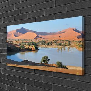 Stampa quadro su tela Paesaggio del lago deserto 100x50 cm