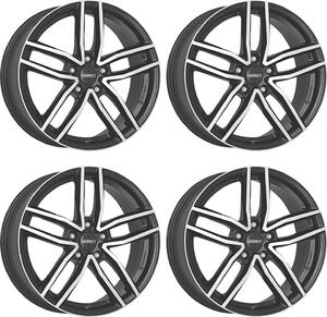 4 cerchi Dezent TR dark 7.0Jx17 5x100 per Skoda Fabia, Kamiq, Octavia, Praktik, Rapid, Roomster e Scala
