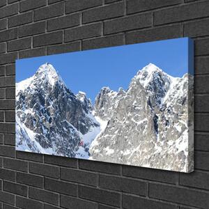 Foto quadro su tela Paesaggio di neve di montagna 100x50 cm