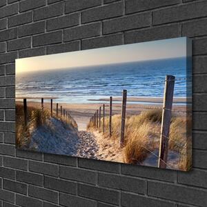 Quadro su tela Percorso del paesaggio della spiaggia 100x50 cm