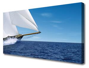 Quadro su tela Paesaggio marino in barca 100x50 cm