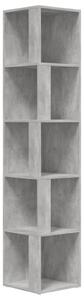 VidaXL Scaffale angolare in cemento grigio 33x33x164,5 cm Materiale a base di legno