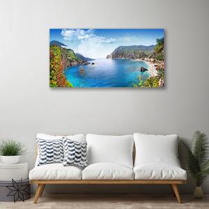 Quadro su tela Paesaggio del mare della montagna della baia 100x50 cm