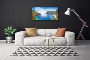 Quadro su tela Paesaggio del mare della montagna della baia 100x50 cm