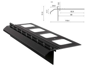 Profilo di gronda in alluminio Pavimento in resina Renoplast K20R, profilo 200 cm, grafite