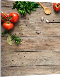 Piastra copri fornelli 40x52 Piastra copri piano cottura in Vetroceramica alzatina in vetro tagliere decorativo, pomodori in legno