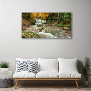 Stampa quadro su tela Cascata della natura della foresta 100x50 cm
