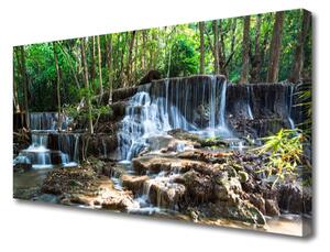 Quadro su tela Cascata della natura della foresta 100x50 cm