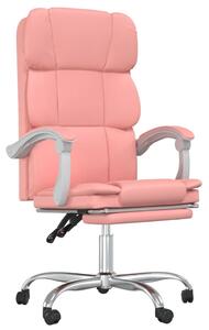 Poltrona da Ufficio Reclinabile Rosa in Pelle finta