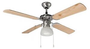 Ventilatore soffitto classico perenz gemini 7064 led lampada soffitto rustica pale legno e27 ip20 - Perenz