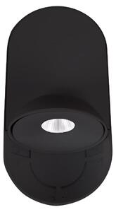 Faretto da soffitto LED ovale VECTOR nero 10 W, luce calda 614 lm, alluminio, dimensioni: 3,9 x 20,6 x 10,2 cm, IP20, Maxlight