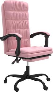 VidaXL Sedia da ufficio con funzione reclinabile Velluto rosa