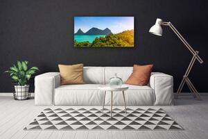 Stampa quadro su tela Paesaggio degli alberi del mare delle montagne 100x50 cm