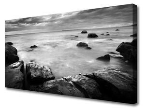 Quadro su tela Paesaggio marino roccioso 100x50 cm