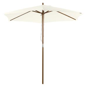 Outsunny Ombrellone in Legno da Esterno Bianco Crema 2.5X2.3M, Tocco di Eleganza per il Tuo Giardino|Aosom