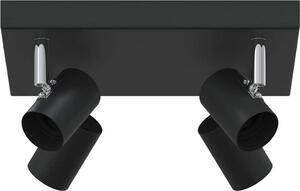 VidaXL Faretto da soffitto con faretti nero 26,5 x 26 x 11,5 cm metallo