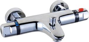 Miscelatore termostatico - Miscelatore doccia a parete - Temperatura costante 38 °C - Protezione antiscottatura - Doppia maniglia - Caratteristiche interne in ottone - Regolazione della portata - Argento
