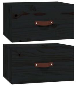 VidaXL Comodini da parete 2 pezzi nero 40x29,5x22 cm