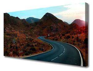 Foto quadro su tela Strada di montagna del deserto 100x50 cm