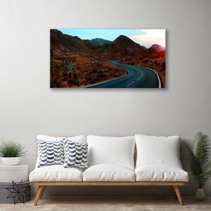 Foto quadro su tela Strada di montagna del deserto 100x50 cm