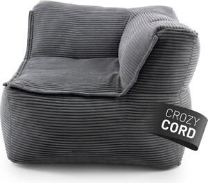 LUMALAND Angolo modulare a destra della gamma Cord, 81x81x70 cm - Rivestimento morbido e lavabile - Grigio