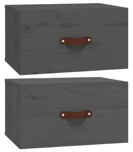 VidaXL Comodini da parete 2 pz. Grigio 40x29,5x22 cm