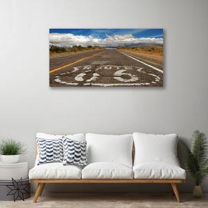 Quadro su tela Strada nel deserto dell'autostrada 100x50 cm
