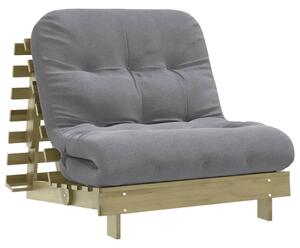 Divano Letto Futon con Materasso 90x206x11cm Pino Impregnato