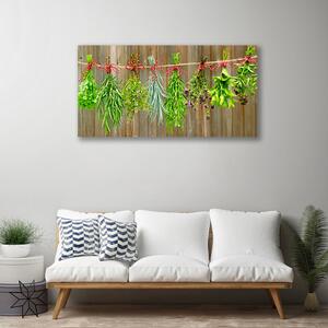 Quadro stampa su tela Foglie di erbe essiccate Natura 100x50 cm