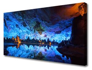 Quadro su tela Grotta della luce del ghiacciaio 100x50 cm